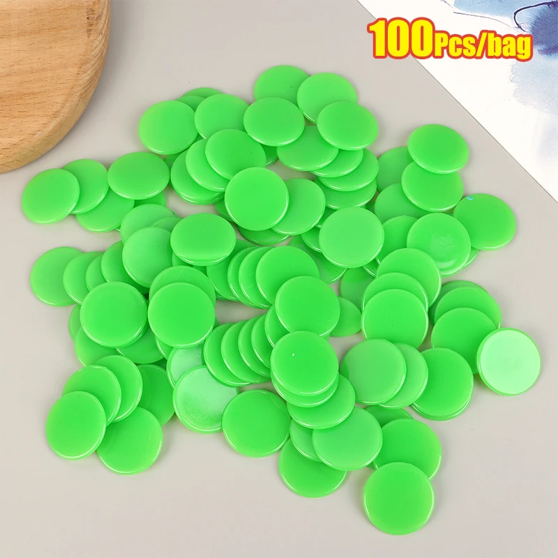 New 100Pcs 25mm Montessori Learning Education Math Toy Plastic   Bingo Chip Markers Token Family Club Party Count Toy, image 14