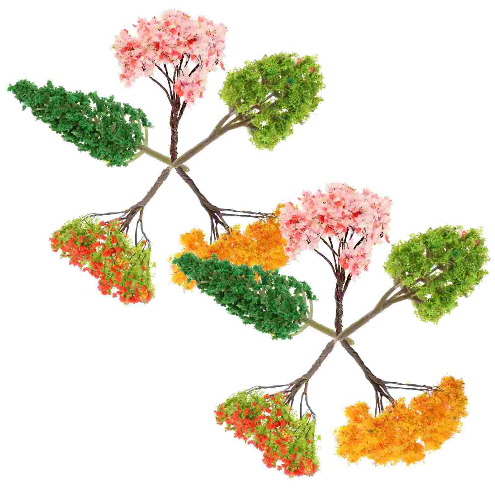 10 Pcs Mini Tree Set Model Trees Greenery Decor House Plants Train Miniature Landscape