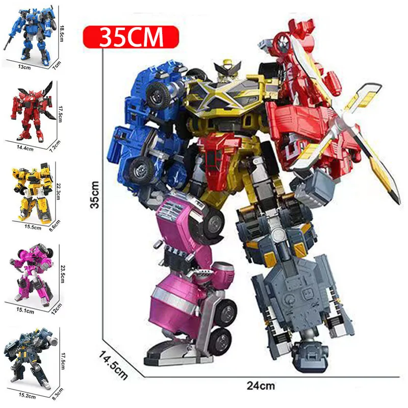 MiniForce 5 in 1 Penta X Ranger Transformation Robot Bot PENTATRON Model Mini Force Deformation Combiner Action Figure Toys Gift