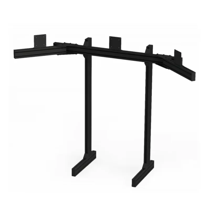 4080 Series Black Anodized Aluminum Extrusion Profile For Free-Standing Triple Monitor Stand To Sim Racing Cockpit