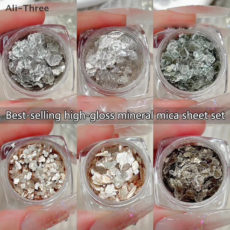 6 uds hoja de Metal lentejuelas para uñas accesorios de manicura para decoración de uñas artículos decorativos fragmentos de lámina dorada y lámina plateada Gol ultrafino