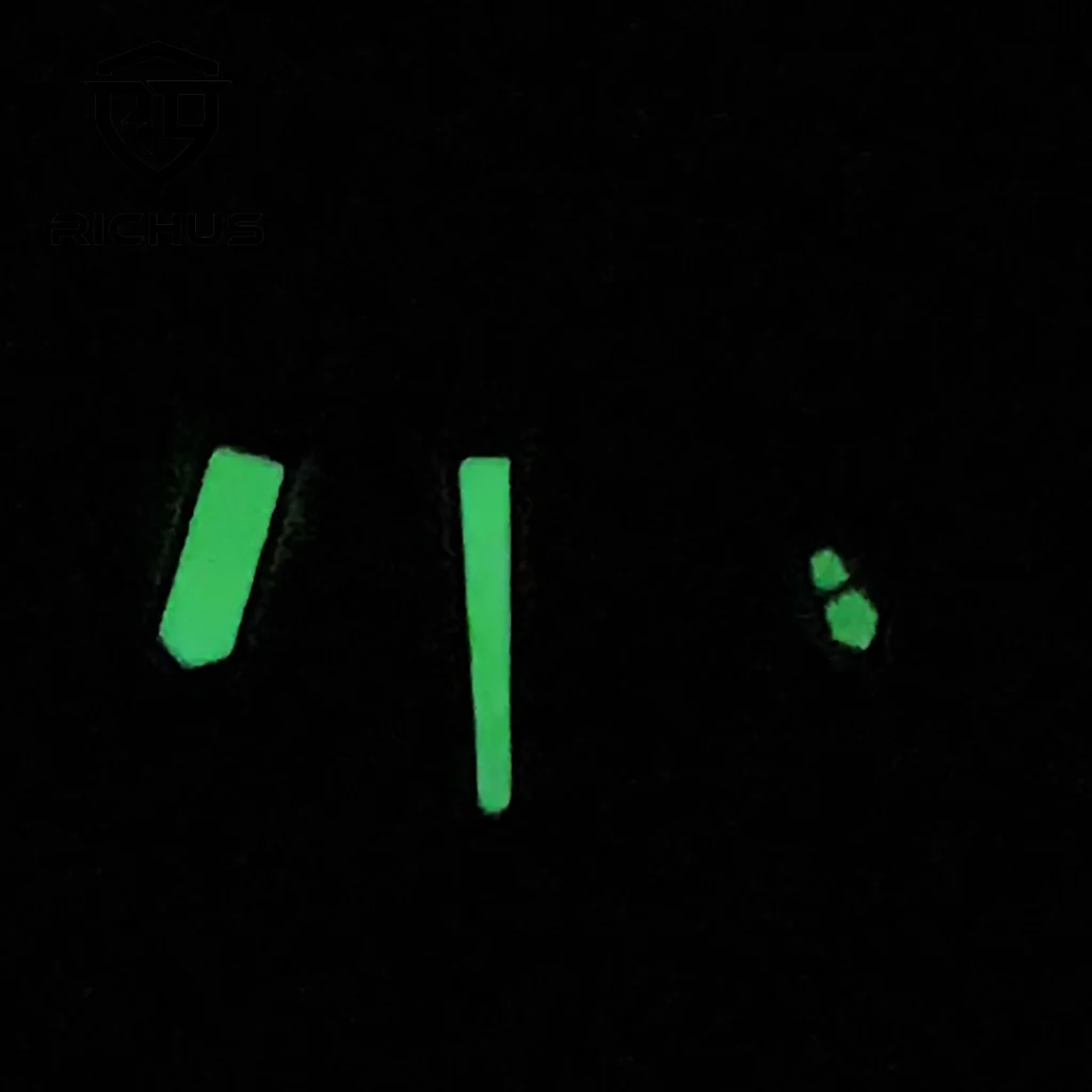 Manecillas de reloj RICHUS NH35, manecillas de reloj de oro rosa y plata, ajuste luminoso verde, movimiento NH34 NH35 NH36