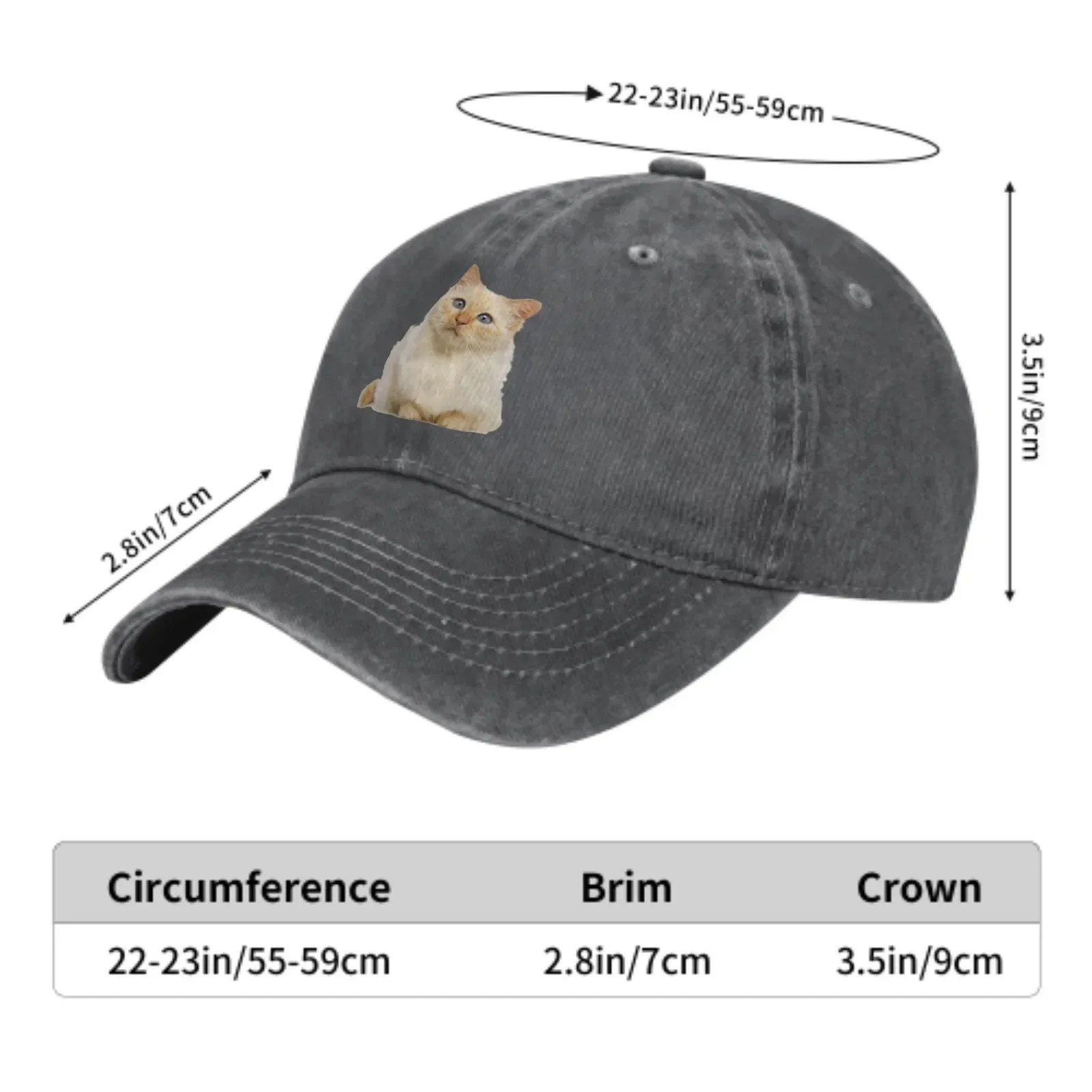 Cute Cat Baseball Caps for Men Women Adjustable Fashion Casual Trucker Hats for Outdoor Fishing Activities