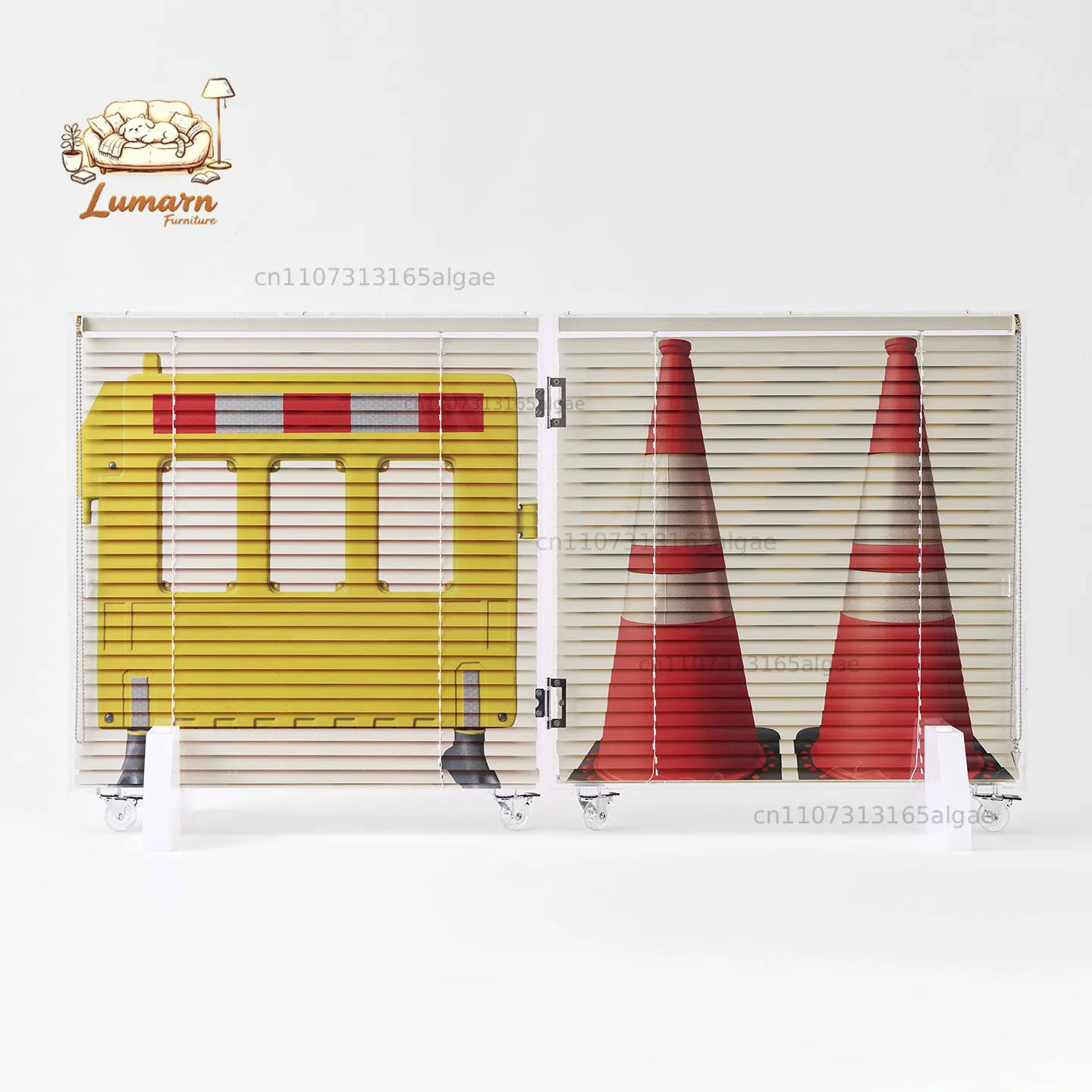 Cafe screen industrial style acrylic folding movable partition type
