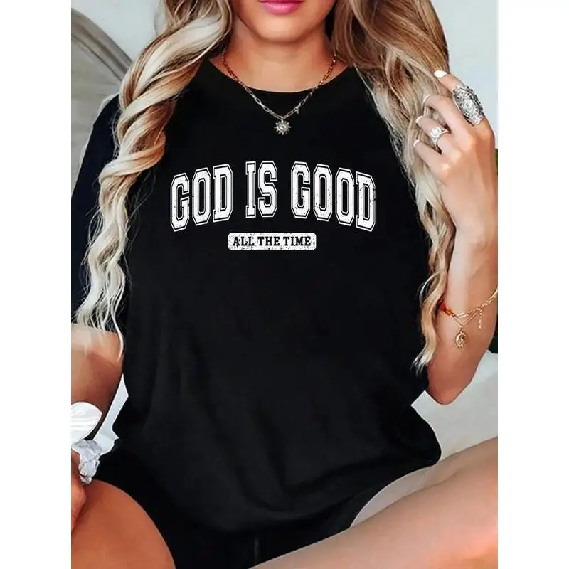

Unisex God Is Good All The Time T-shirt Men Women Christian Faith Slogan Tee Religious Gift Top