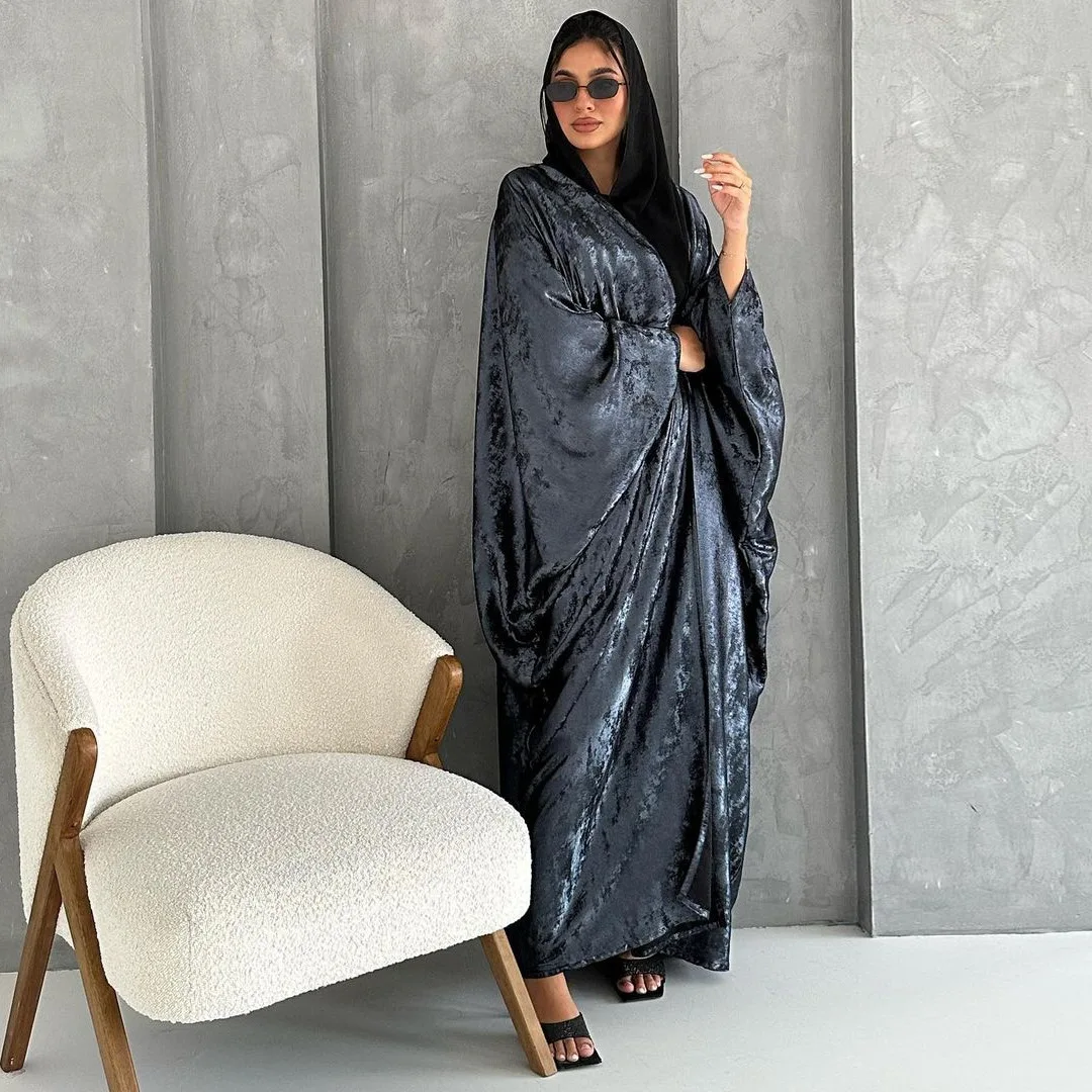 2025 Women's Elegant Casual Trendy Loose Plus Size Batwing Sleeve Cardigan Abaya Female Jalabiya American Muslim New Fashion