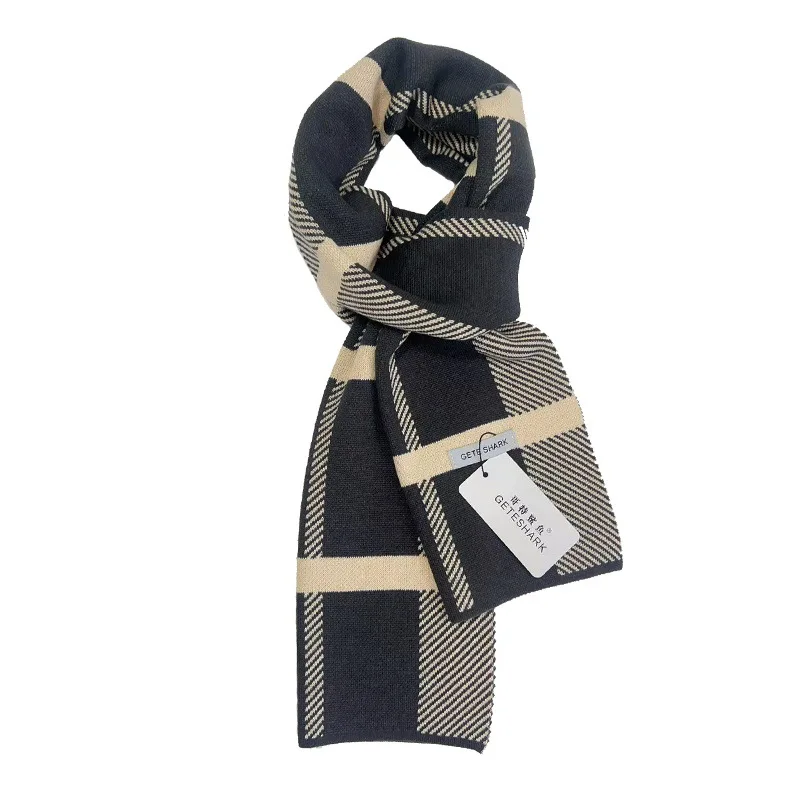 

2025 популярный мужской кашемировый шарф, зимние теплые шарфы, шали, повседневные деловые длинные накидки, вязаный зимний теплый шарф