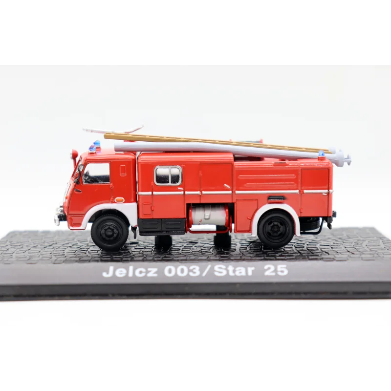 Diecast 1/72 escala Jelcz 003 Star 25 motor de bomberos coche en miniatura de aleación juguete coleccionable regalo adorno de exhibición de recuerdo