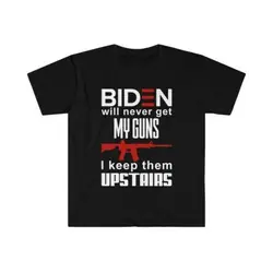 Joe Biden Will Never Get My Guns T-Shirt Funny Biden 2nd Amendment NRA Maga AR15 wholesale cheap graphic t shirts 2024 streetwea