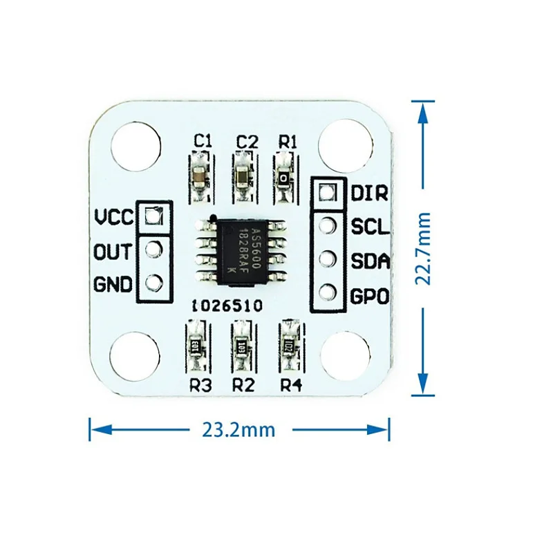 Modul sensor pengukuran sudut induksi magnetik encoder magnetik AS5600 adalah presisi tinggi 12-bit