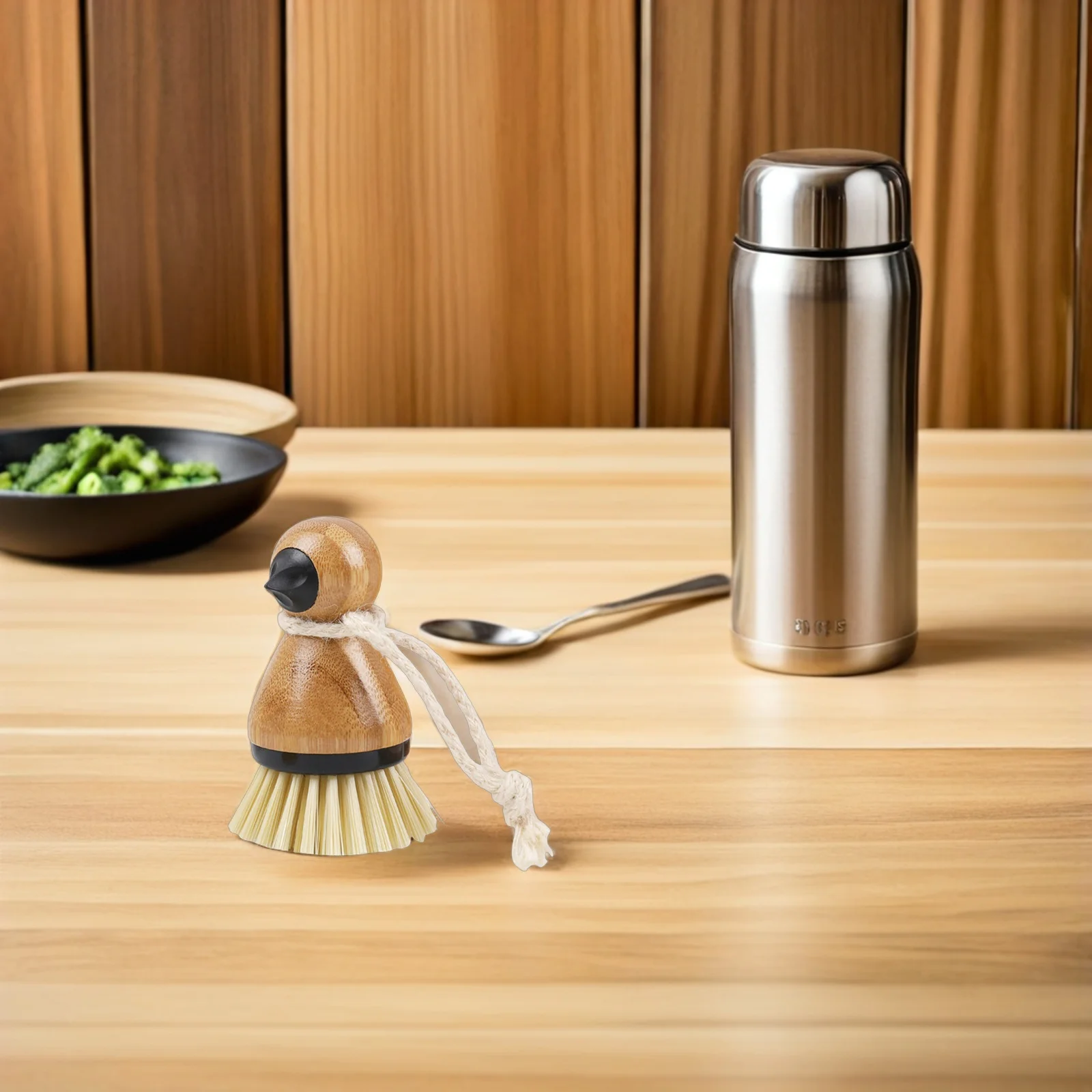 

Fruit Vegetable Cleaning Brush Bamboo Handle Kitchen Scrubber Practical Design Remove Residues Pot Dirt Brush Household