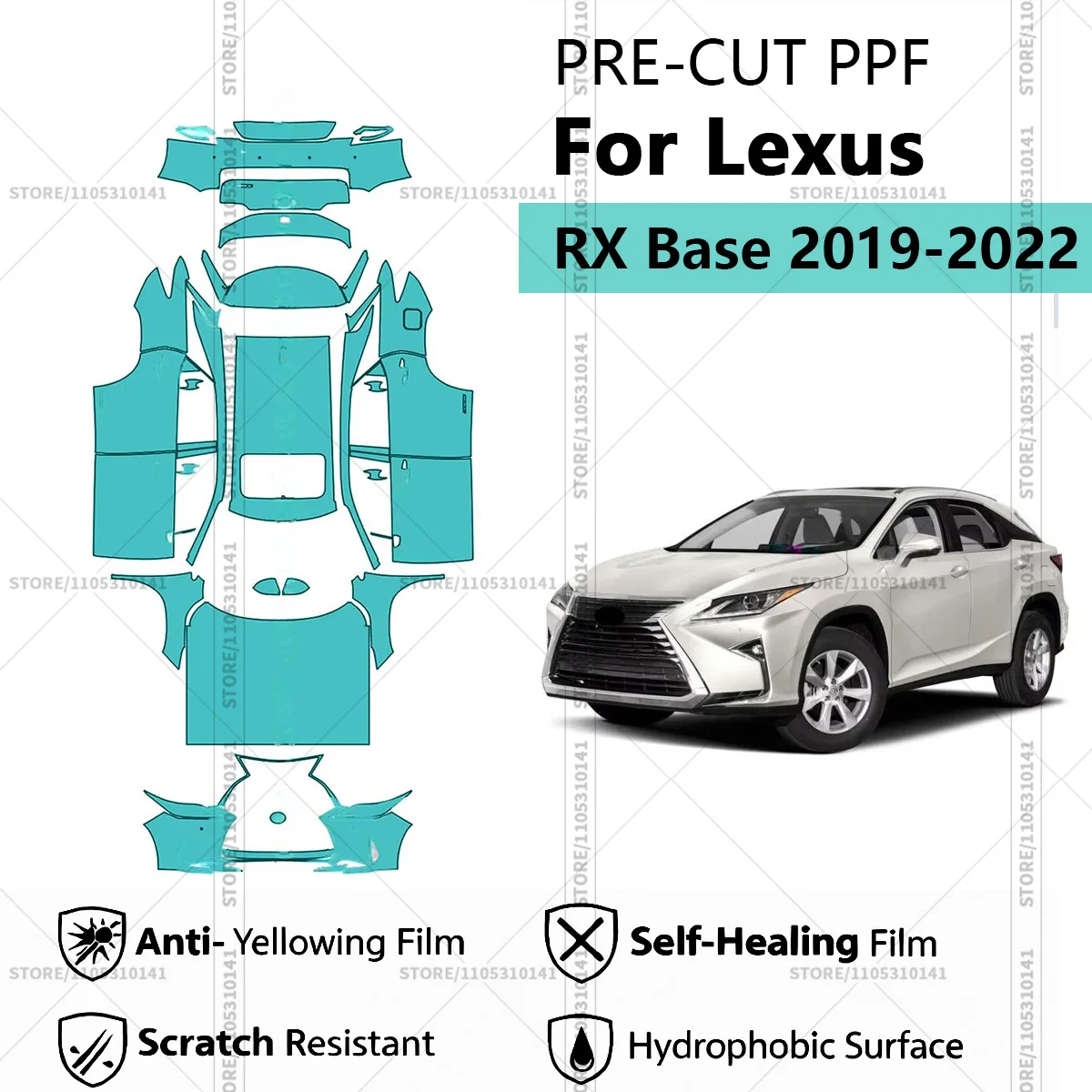 For Lexus RX Base 2019-2022 Pre-Cut Paint Protection Film PPF Transparent Car Film Professional Automotive PPF Full Vehicle