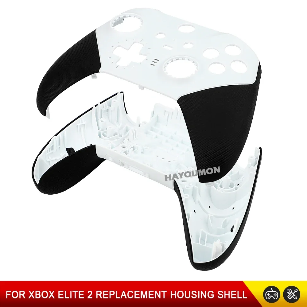 Black White Shell case Faceplate Front Housing Cover Replacement for Xbox One Elite Series 2 Controller Back Cover Repair Part