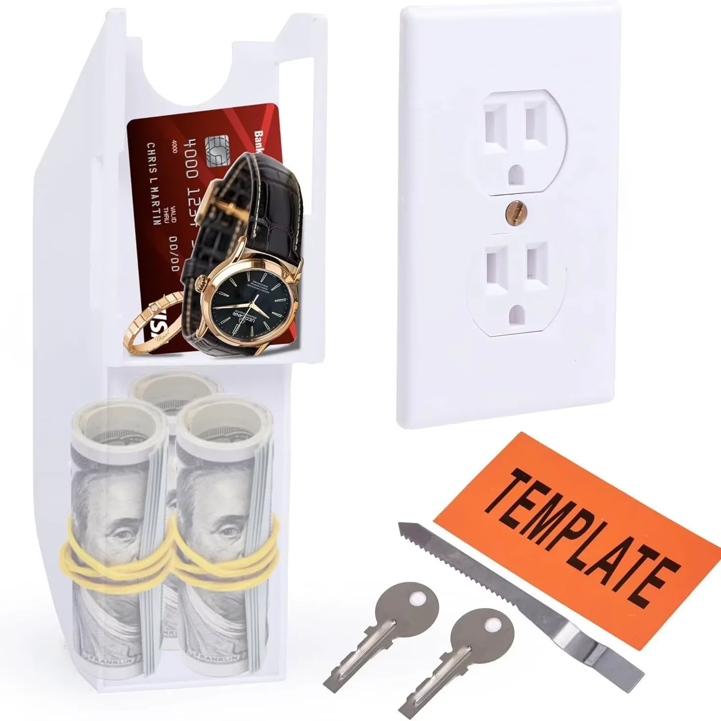 New Hidden Multi-Functional Sight Secret Socket Storage Box For Home Office Walls Hide Cash Jewelry Small Items Creative Gifts