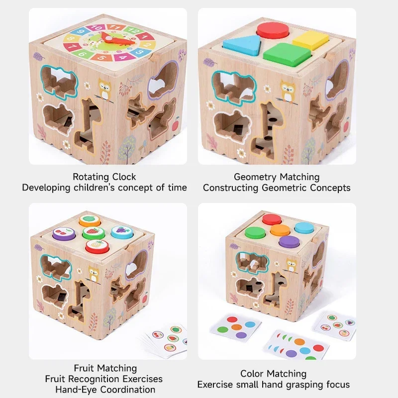 Trieur de formes sensorielles colorées en bois Montessori pour enfants, jouets pour faciliter les activités manuelles, développement, jouets d'apprentissage, cadeau
