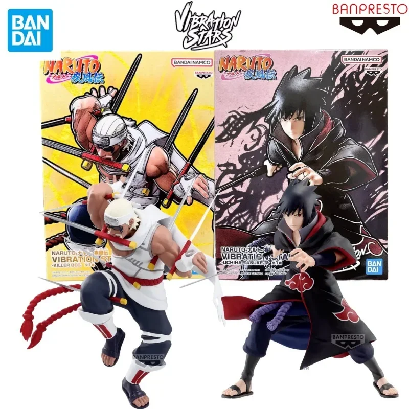 BANDAI Original BANPRESTO NARUTO Vibration Stars Hawks Uchiha Sasuke IV Killer Bee Anime Action Figures Model Toys Birthday gift