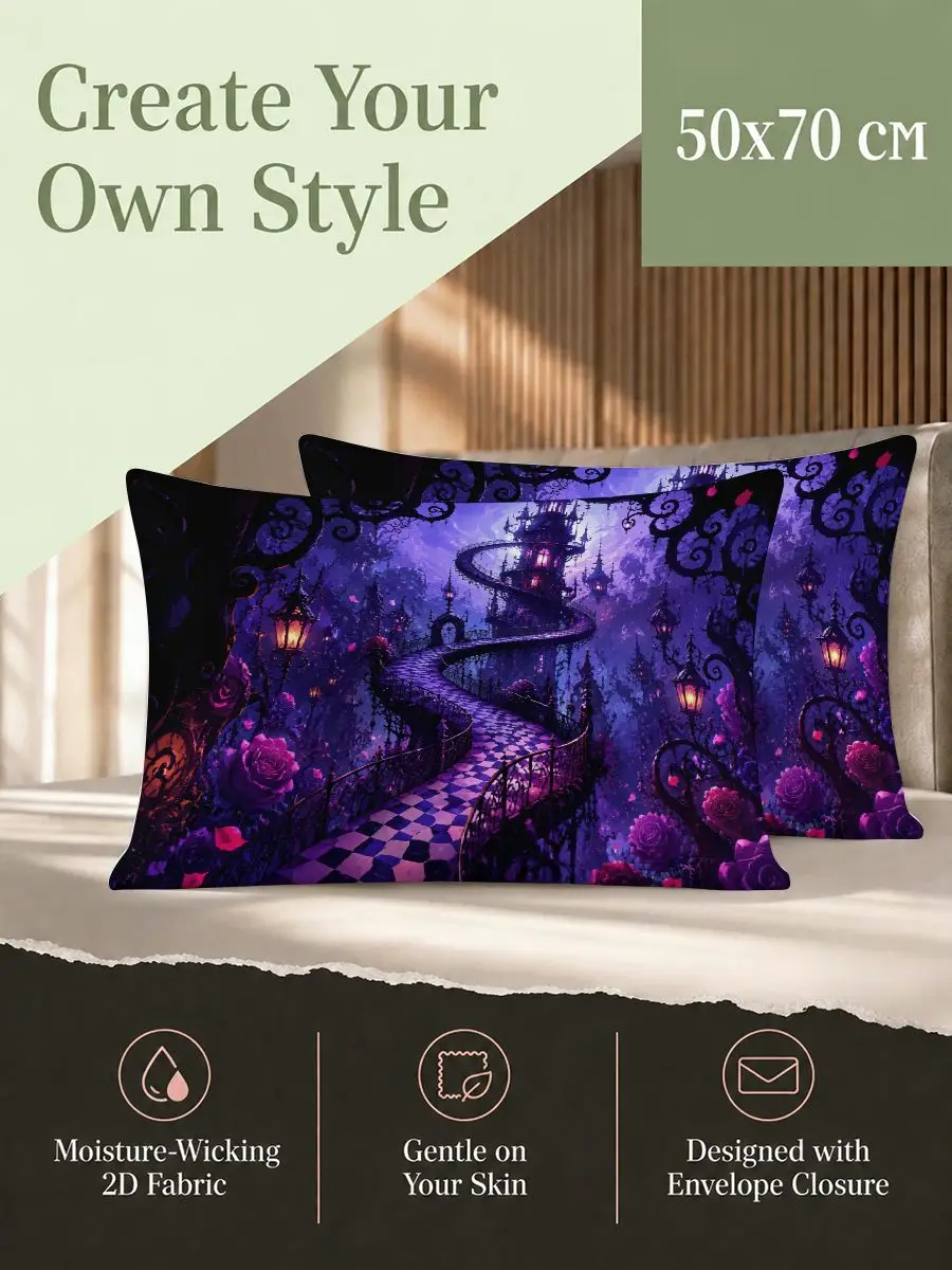 2 Pieces Cushion Throw Pillow Covers, Double Sided Print Decorative Pillow Cases for Couch Bedroom Decoration