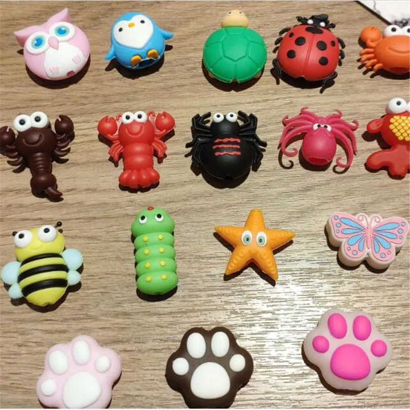 Phone USB Cable Protector Butterfly Chompers Cord Insect Bite Charger Wire Holder Organizer Silicone Cover Charge Cable Winder