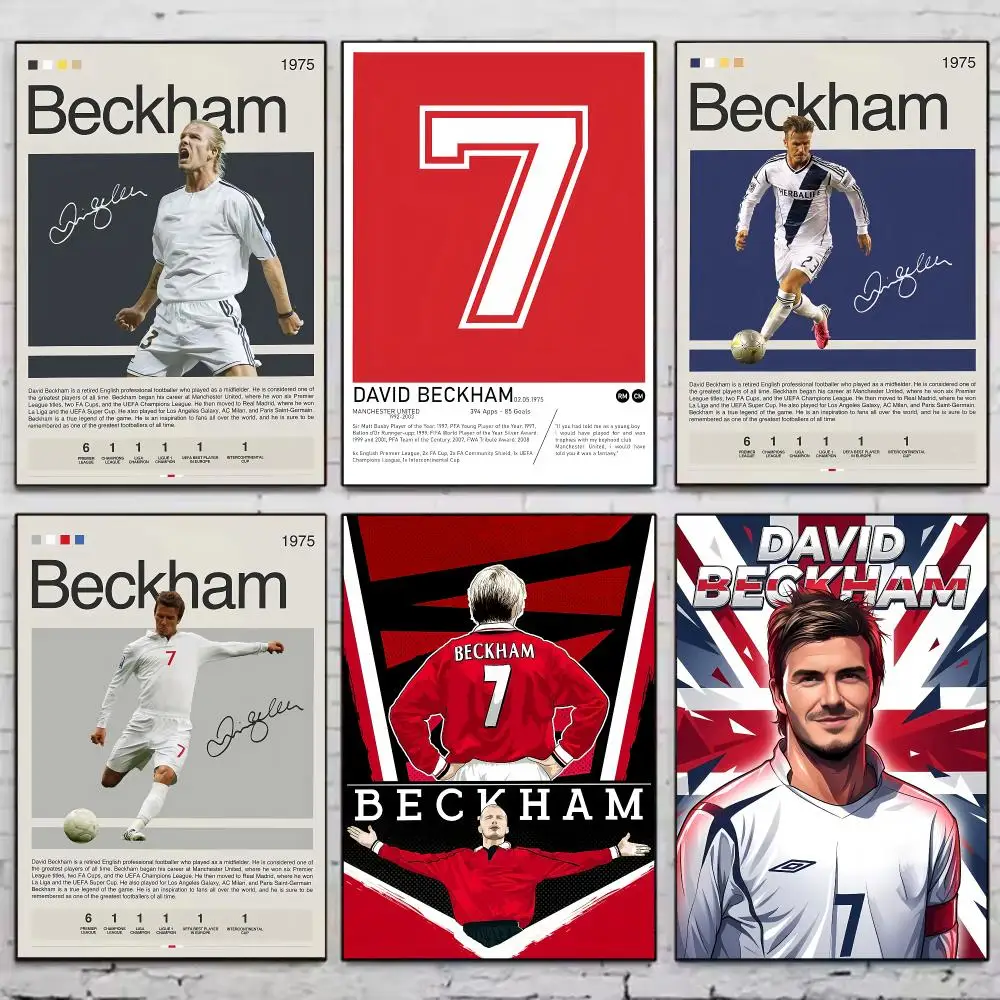 Player D-david Beckham Poster Vintage Wall Art Aesthetic Room Decor Print Living Room Bedroom Home Decoration