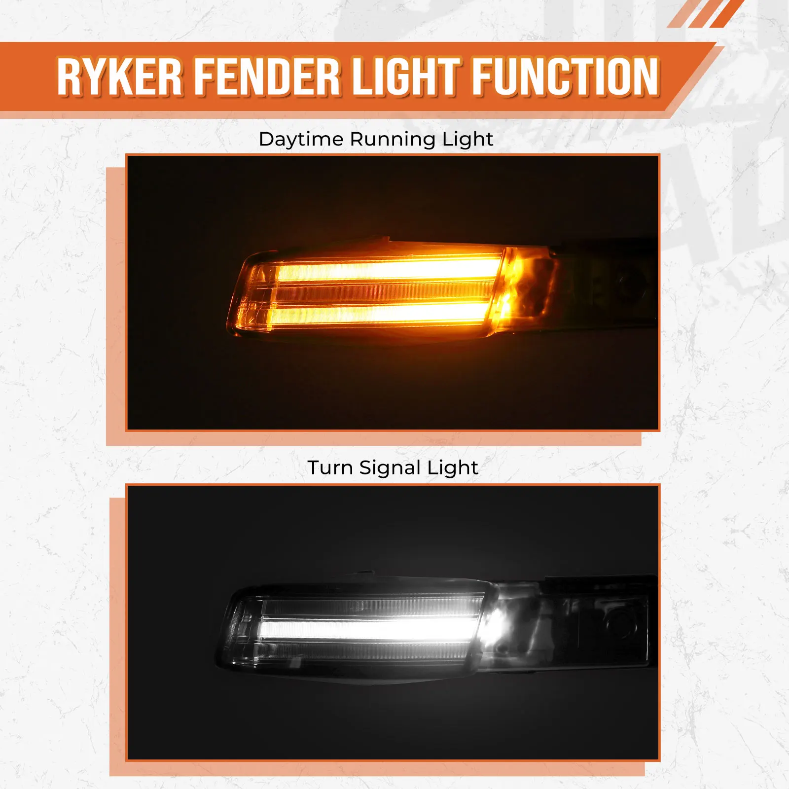 Smoked Black Front Front LED Tip Fender Light with Turn Signal Running Lamp for Can-am Ryker 600 900 Sport Rally Edition 2019+