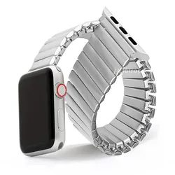 Elastic Watchband for Iwatch 40mm 44mm 42mm 45/49mm Stainless Steel Band for Apple Watch Series 8 7 6 5 4 9 Se Expansion Luxury