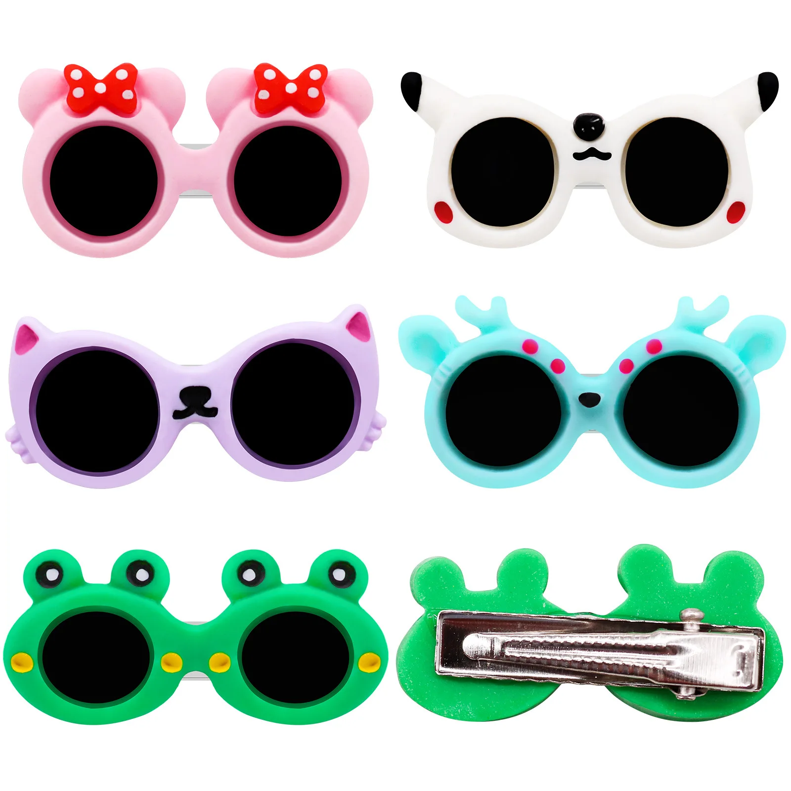 10 Pieces Cute Resin Sunglasses Hair Clips For Dogs Cartoon Art Pet Accessories Small Dog Hairpin Yorkshire Terrier Accessories