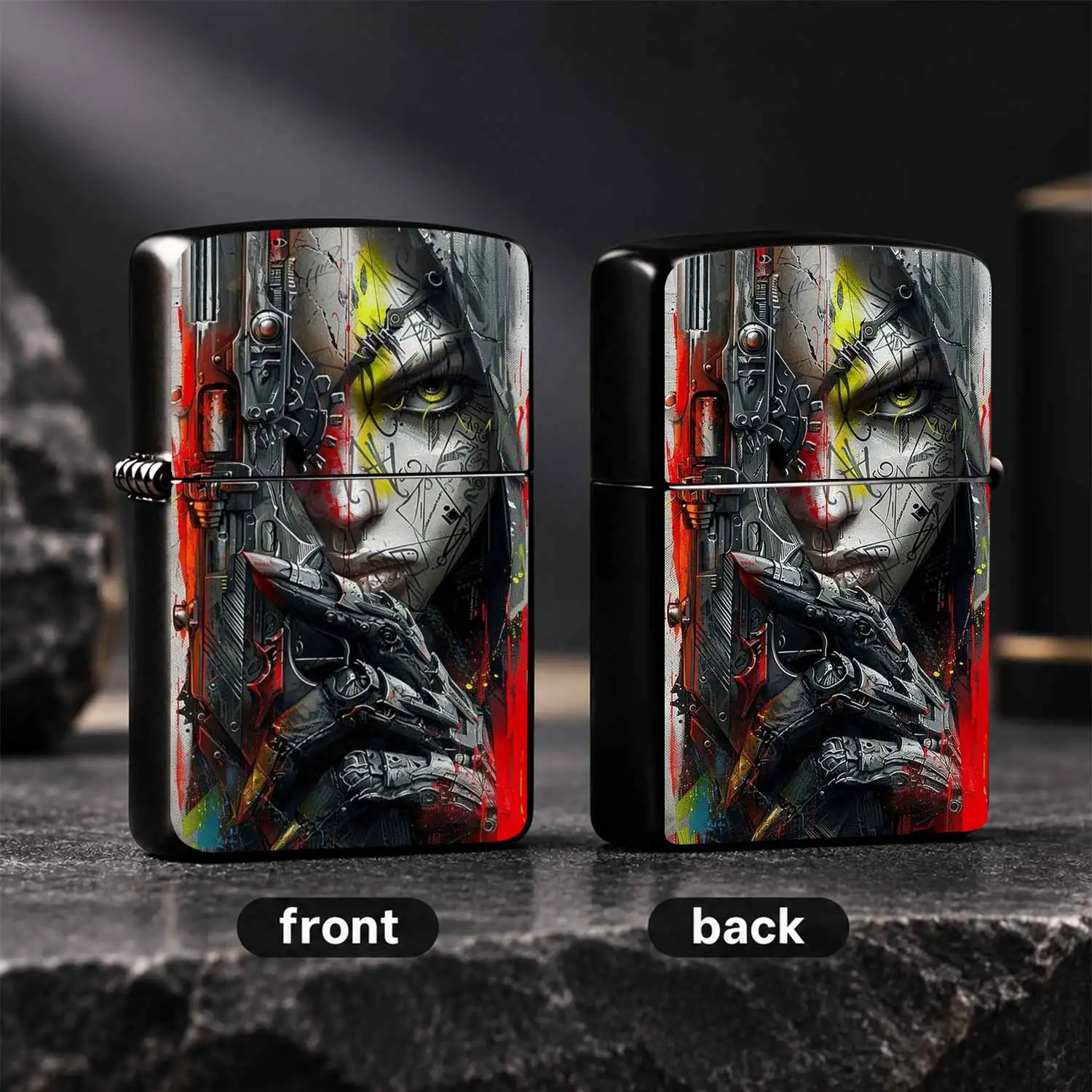 Cyber Graffiti Themed Trendy Lighter Portable Practical Item For Daily Commute Outdoor Gathering Full Scenario Adaptation Stylish High End Creative Gift Durable Nice Hand Feeling Unique Niche Accessory A Humorous And Interesting Lighter