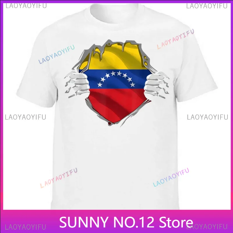 Men Summer Tshirt Loose Cool Tee Shirt Proud Venezuelan Venezuela Flag Fashion Streetwear Top Customizable Crew Neck Popular Tee