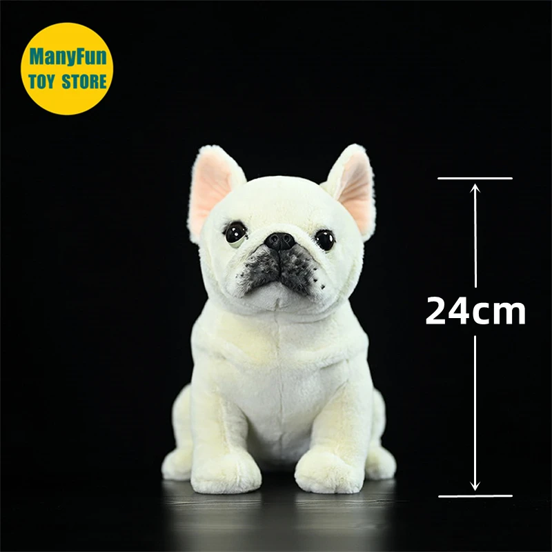 Cream French Bulldog Plush Toy High Fidelity Dogs Plushie Pit Bull Peluche Lifelike Stuffed Animals Simulation Doll Toy Kids