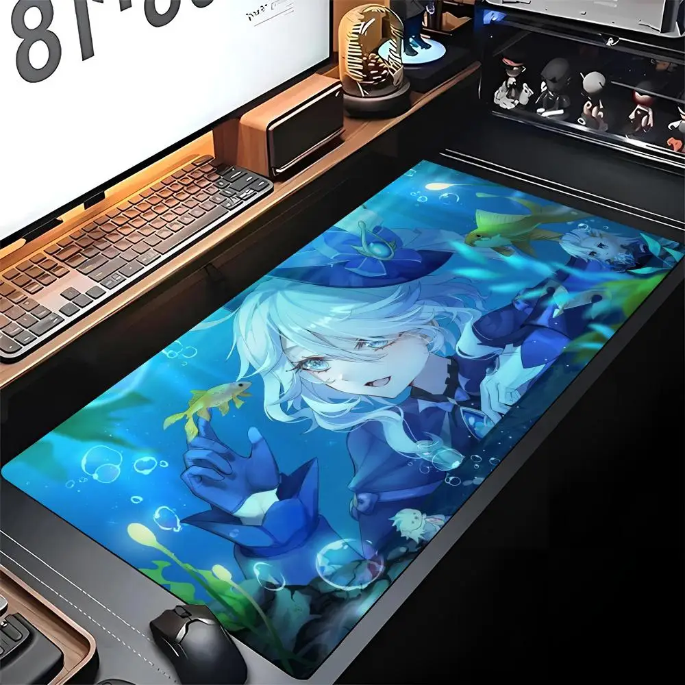

Genshin Impact Anime Mouse Pad Edge Big Gaming Locking Computer Gamer Large Rubber Art Mousepad Desk Decor Laptop Desk Mat