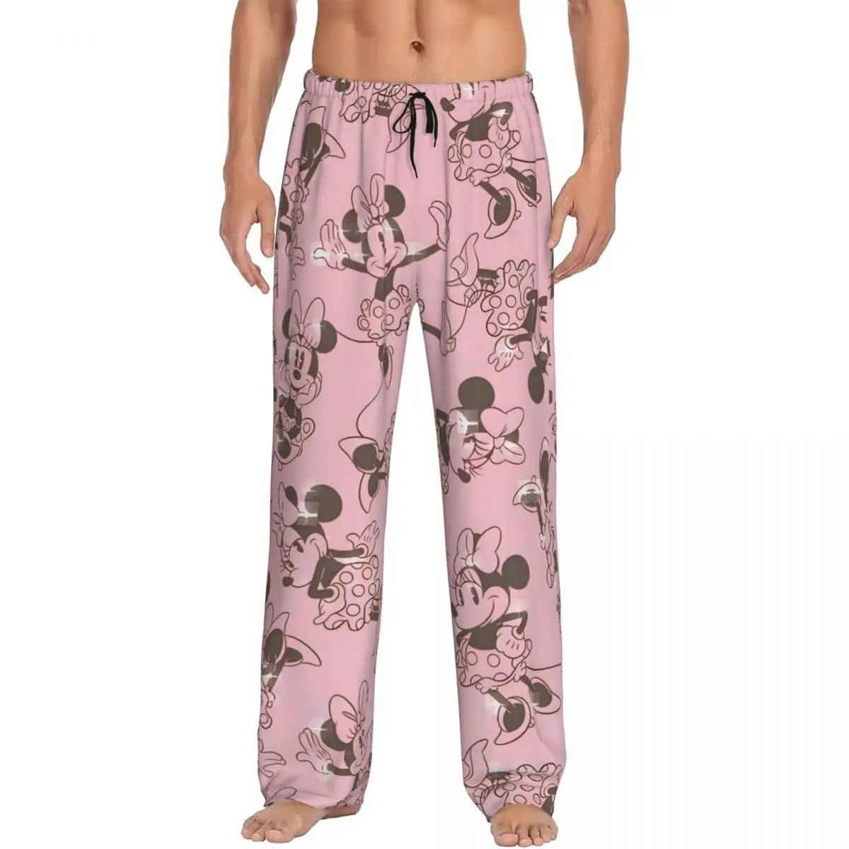 

Мужские пижамные штаны с принтом Минни Маус в стиле аниме, мультяшные, с карманами