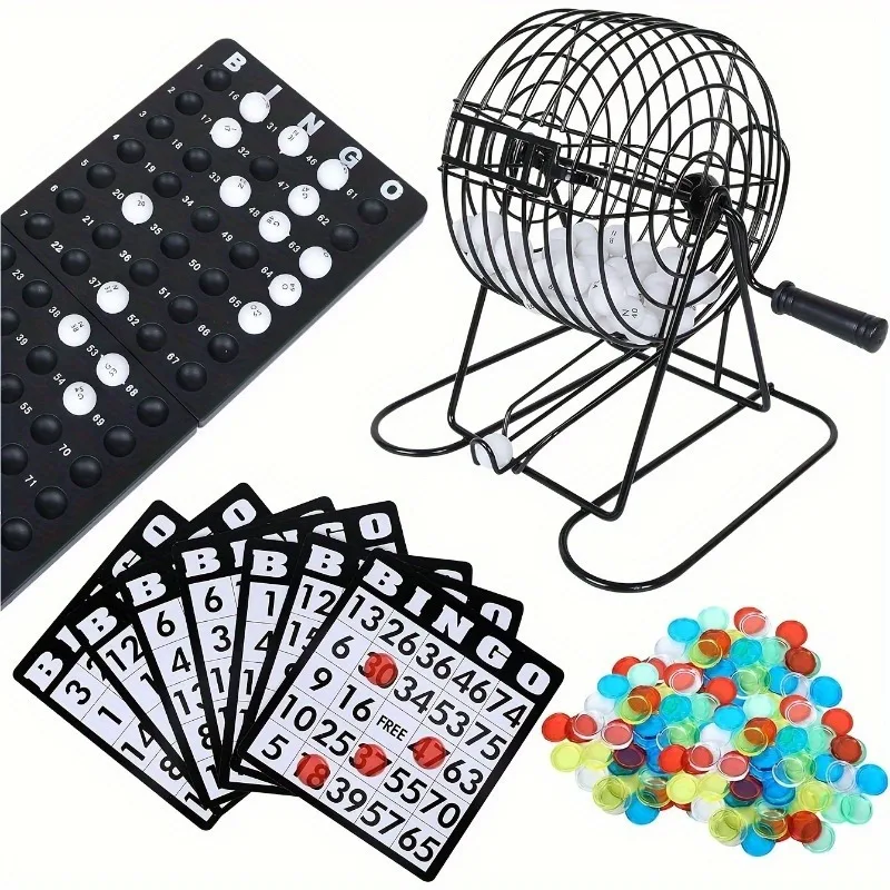 Máquina de Bingo de Acero para Lotería, Juego de Mesa para Adultos, Familias, Grandes Grupos, Entretenimiento, Sorteos