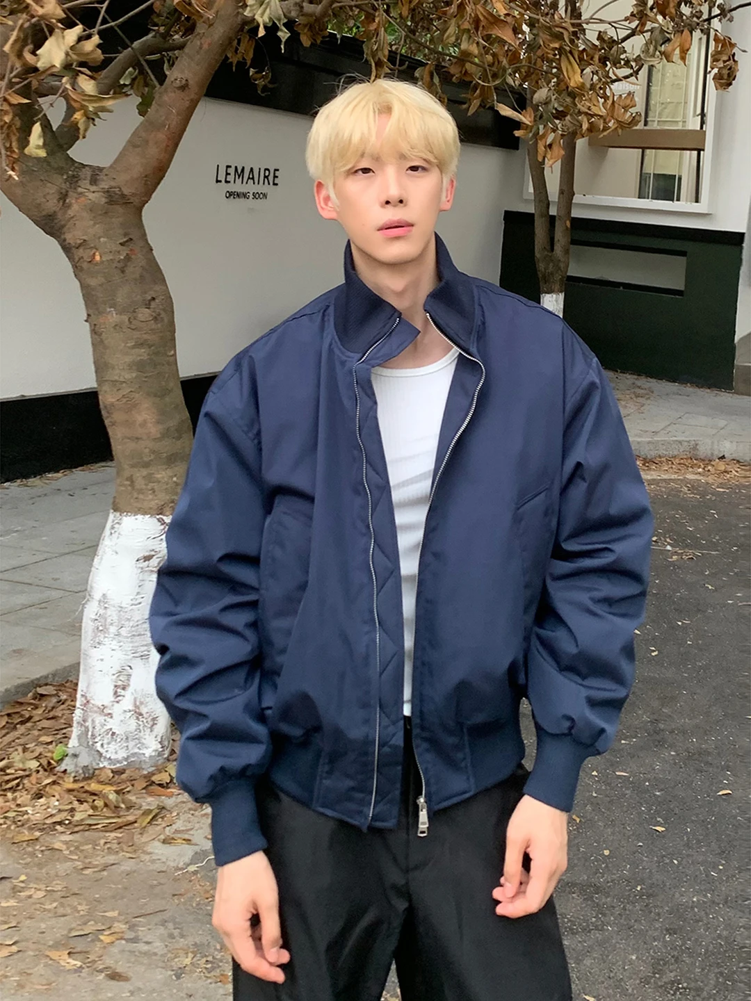 

Мужская зимняя куртка-бомбер с утеплителем из хлопка, устойчивая к холоду, для активного отдыха, Cleanfit, синяя