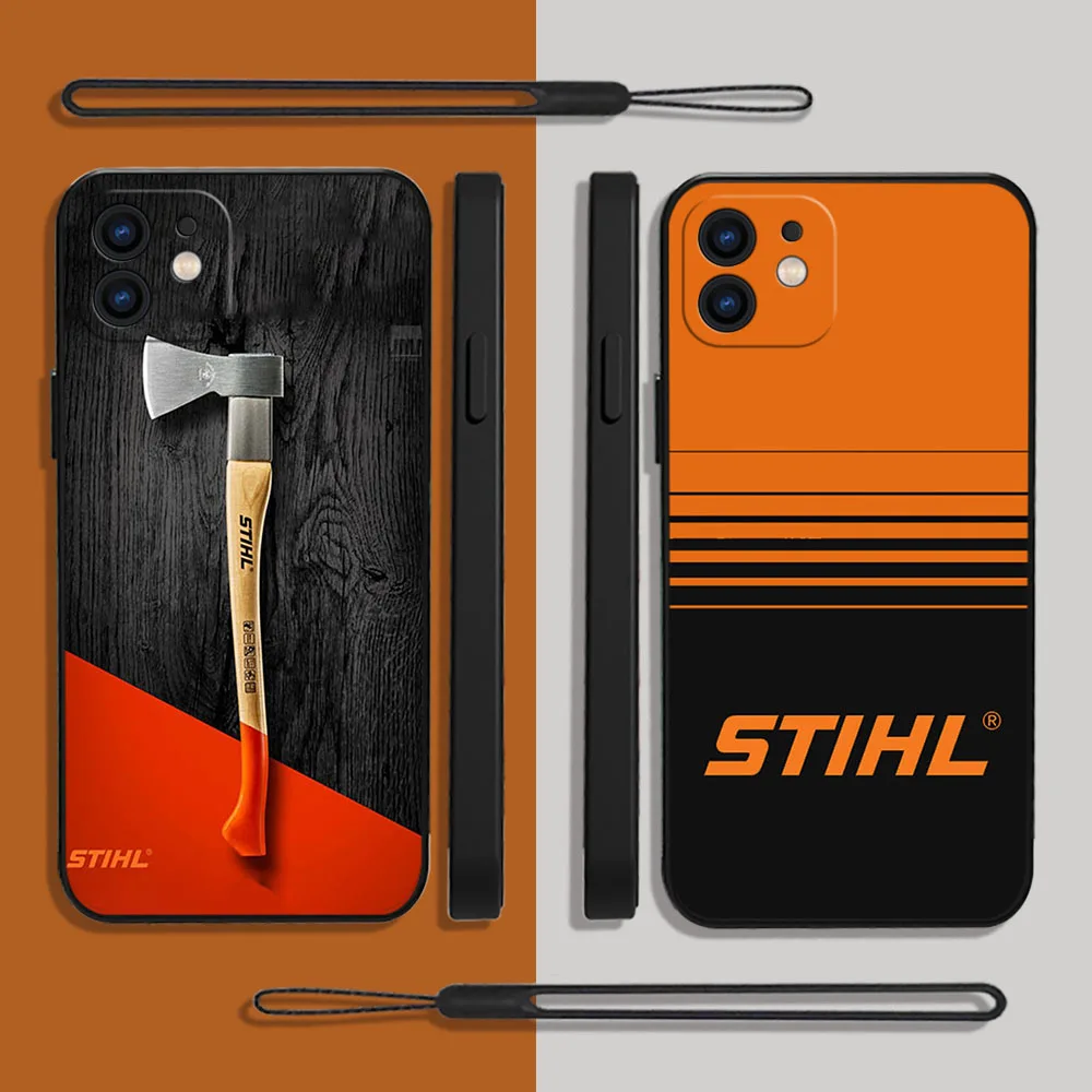 Stihl Timbersports Series Phone Case For iPhone 15 14 13 12 11 Pro Max Mini X XR XS SE20 8 7 Plus Silicone Cases with Hand Strap