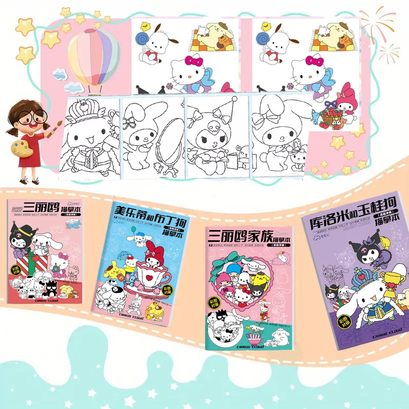 

Drawing Coloring Book For Kids Girl Learning Educational Toy Baby Montessori Toys 2 To 4 Years Old Children Hello Kitty Sanrio