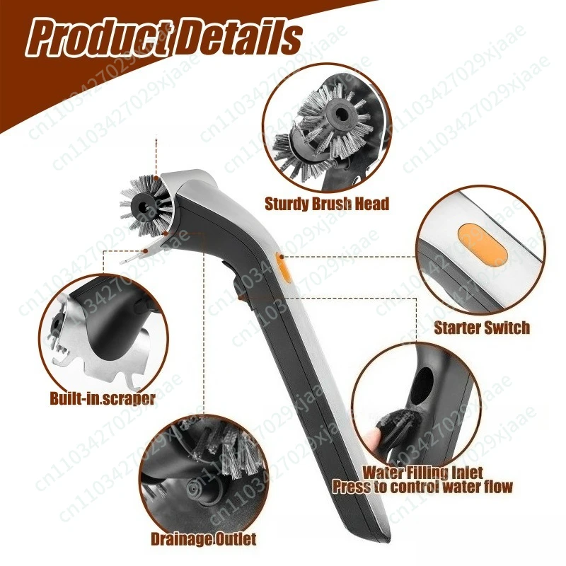 Electric water spray Electric barbecue brush Stainless steel wire barbecue mesh brush