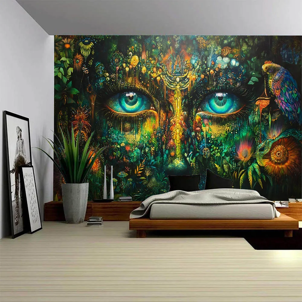 

Psychedelic eye art tapestry, mysterious magic home decoration wall hanging cloth, background poster, hung on the wall