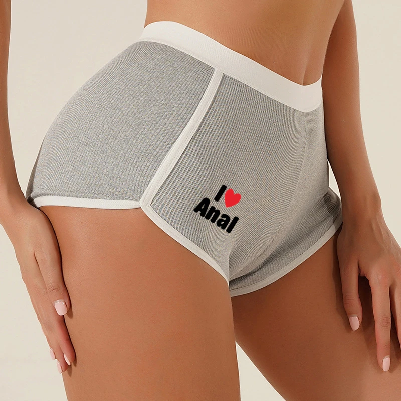 Dames Katoenen Boxerondergoed Ik Hou Van Anale Dames Ademend Comfortabel Security Slipje Sexy Sport Vrouwelijke Hipster Boyshort