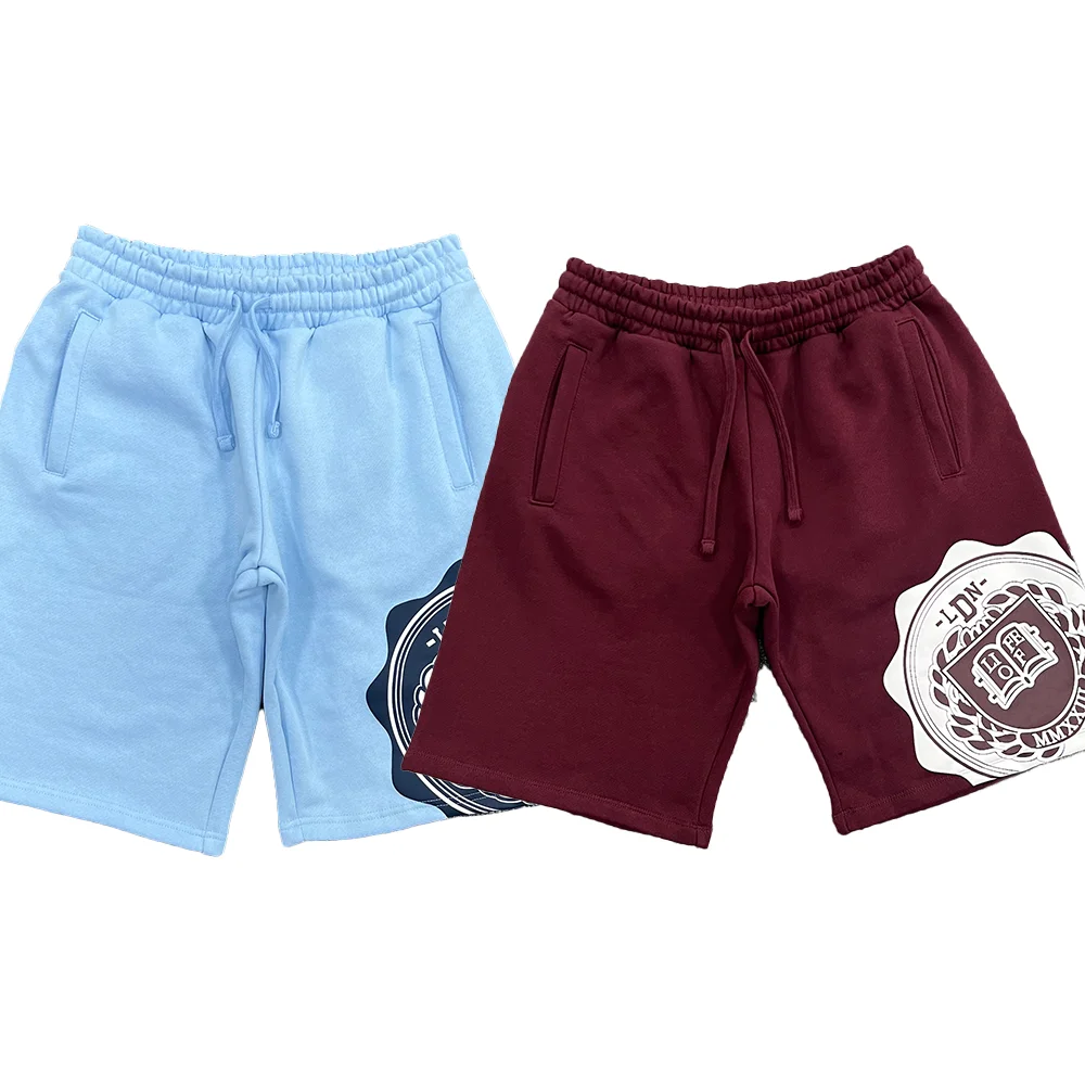 

Светло-голубые шорты-джоггеры в университетском стиле, унисекс, для спортзала, бега, баскетбола, уличной моды, повседневная мужская одежда