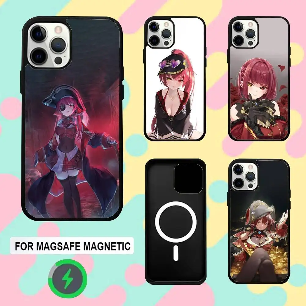 

H-Houshou Marine H-Hololive Phone Case For iPhone 16e,16,15,14,13,12,11,Plus,Pro,Max,Mini Magsafe Magnetic Wireless Charging