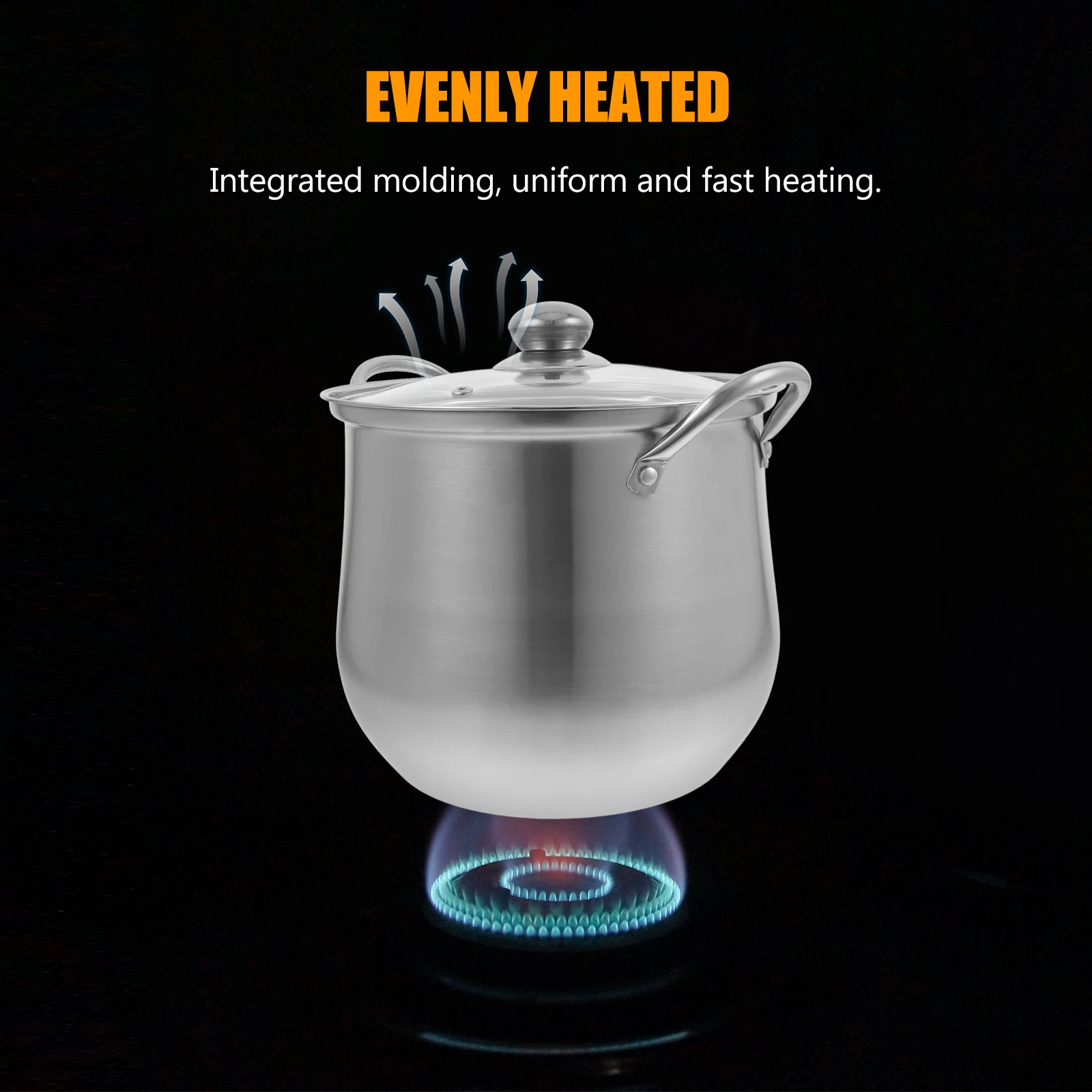 

High-Waisted Soup Pot Stainless Steel Large Capacity Stockpot For Kitchen Ramen Noodle Soup Stew Cooking Pot With Lid