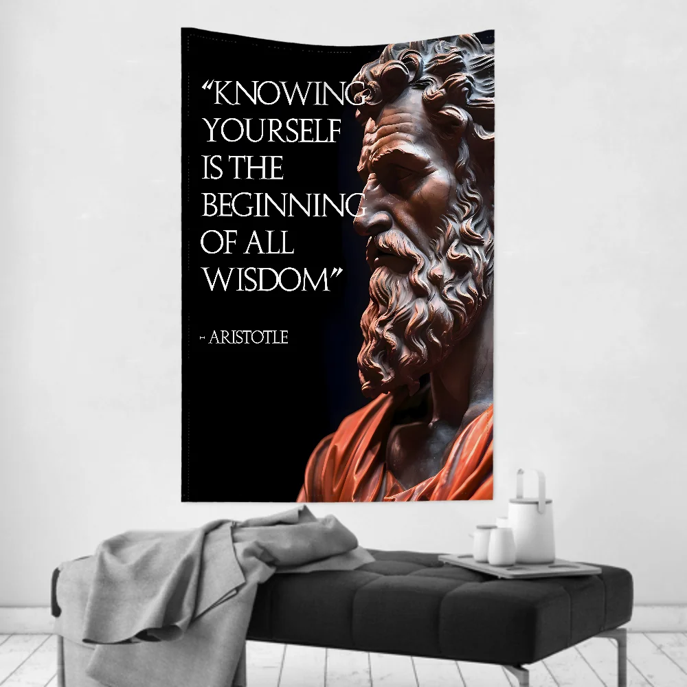 

1 шт., Марк Аврелий, стоицизм, вдохновляющая цитата, гобелен, декор комнаты, настенная ткань, вечерние, подвесной фон для детской комнаты