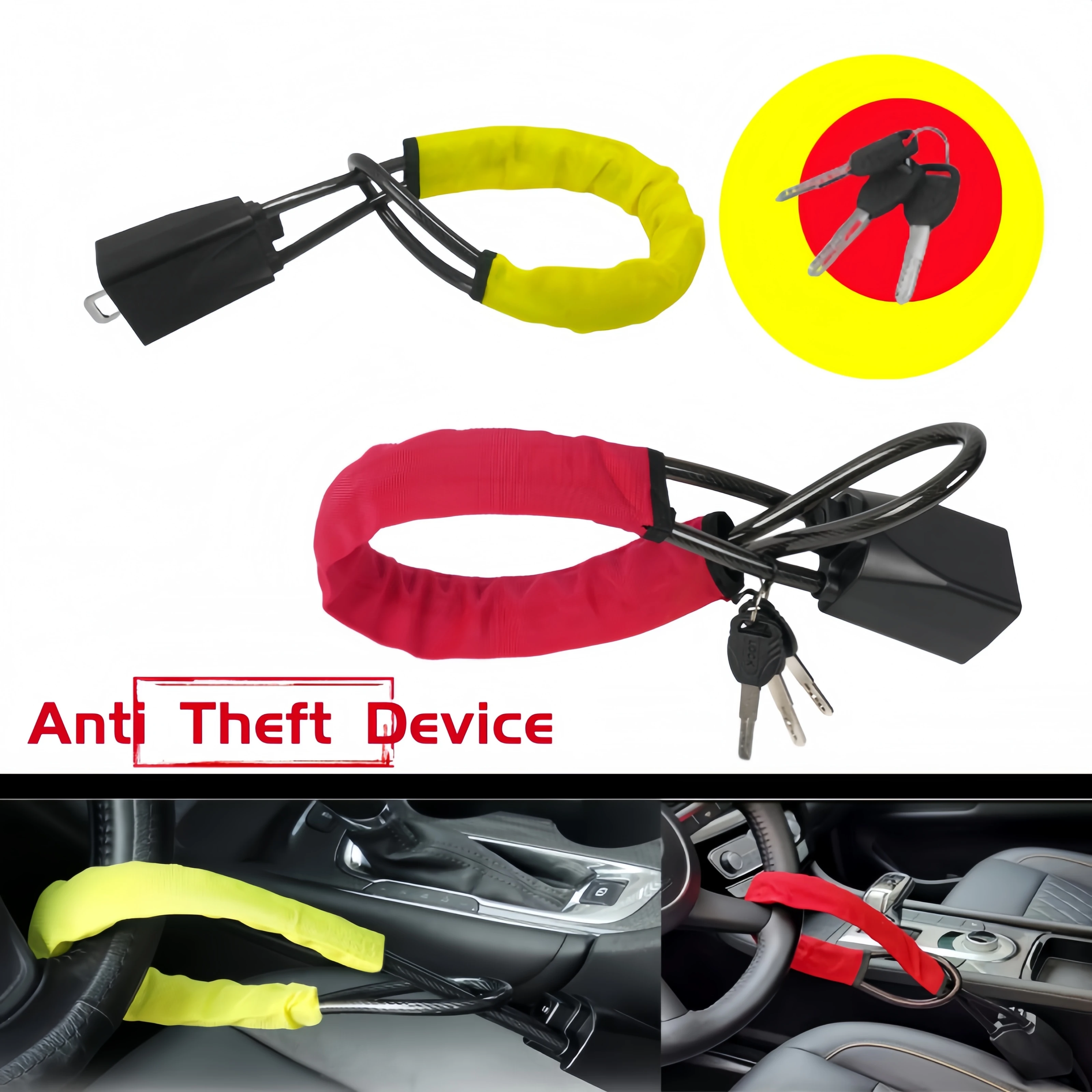 

Сверхмощный замок на руль, противоугонное устройство, универсальный защитный замок для автомобиля, грузовика, внедорожника, фургона, защита автомобиля