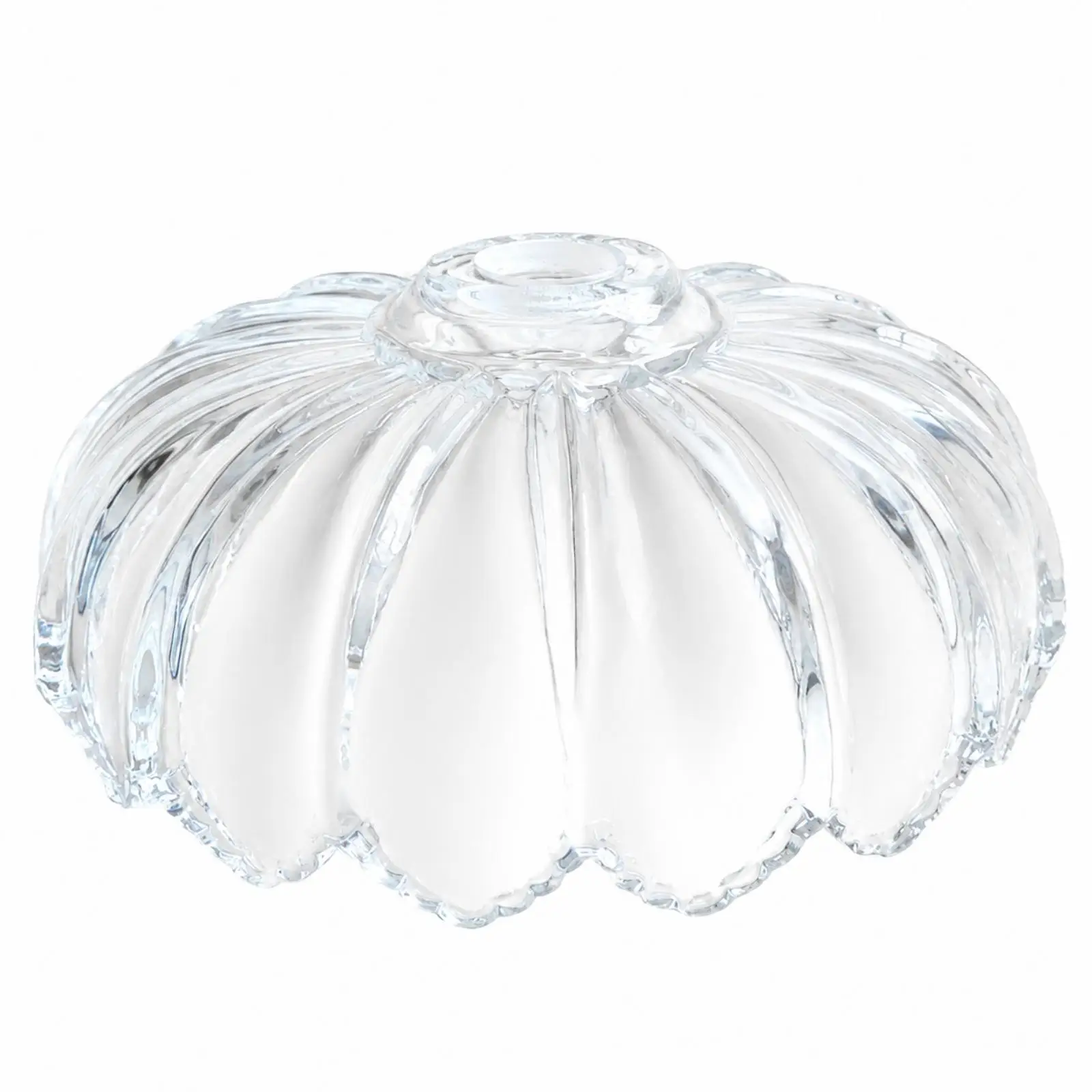 Fluted Glass Chandelier Lampshade Easy to Install Ribbed Glass Dome Shade Shatter Resistant Non-Yellowing for Kitchen