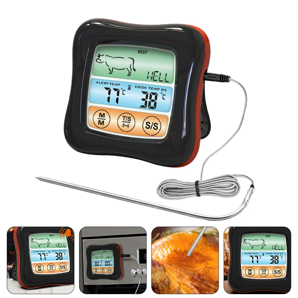 

Touch Screen Food Thermometer 304 Stainless Steel Digital Kitchen Meat BBQ Grill Home Use Accurate Cooking Temperature