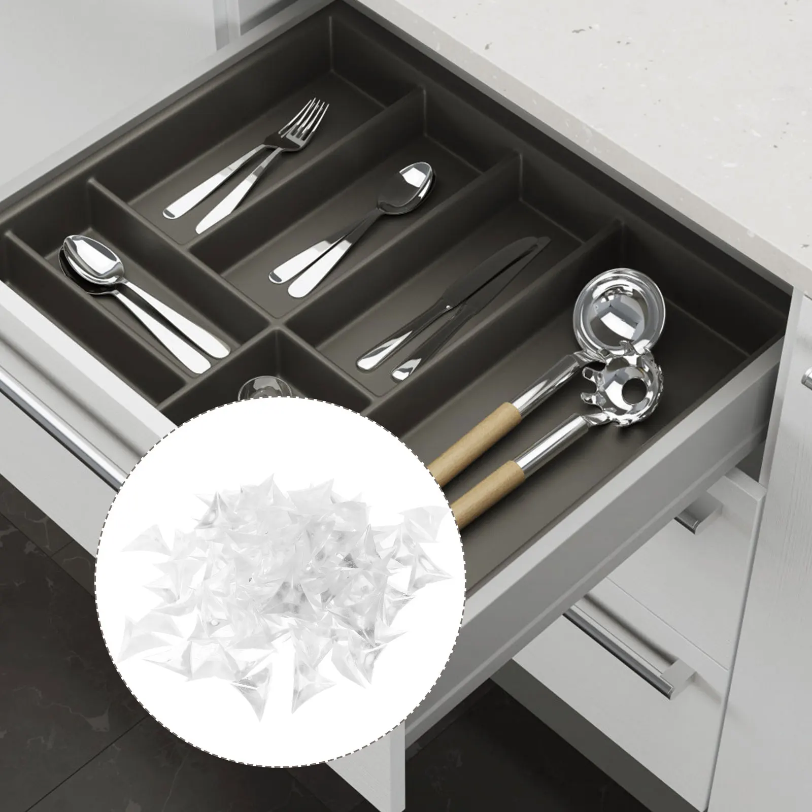 

300pcs Triangle Clear Furniture Transparent Triangle For Drawer Home Drawer Furniture Edge Corner Edge Durable Easy Clean