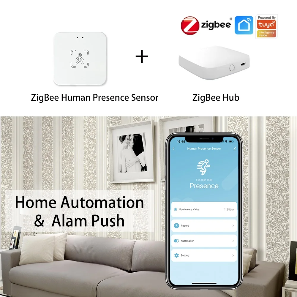 Mini ZigBee 3.0/Wifi Mmwave Human Presence Sensor Radar Motion Movement With Illuminance Detector 5/110/220v Tuya Smart Life DIY