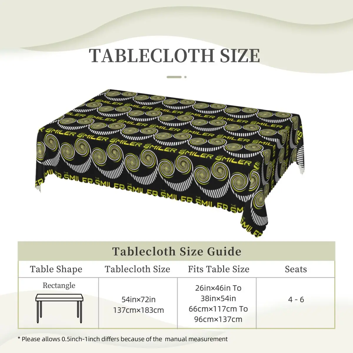 The Smiler Alton Towers Merch Uk Active Custom Rectangular Tablecloth Waterproof Table Cover for Dining Events Table Cloth