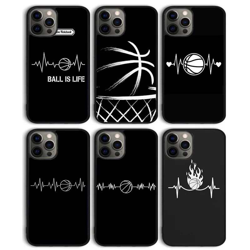 Basketball Heart Beat Phone Case Back Cover for iPhone 16 15 SE2020 14 13 11 12 Pro Max mini XS XR X PlusS Shell Coque