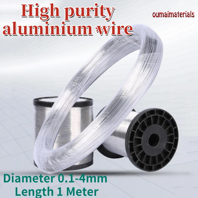 Aluminium Wire 5N Al High Purity 99.999% for Research and Development Element Metal Diameter 0.1-4mm Length 1 Meter